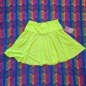 Freedom Rave Wear Kiwi Mesh Skater Skirt – Neon Green Festival Look (M)
